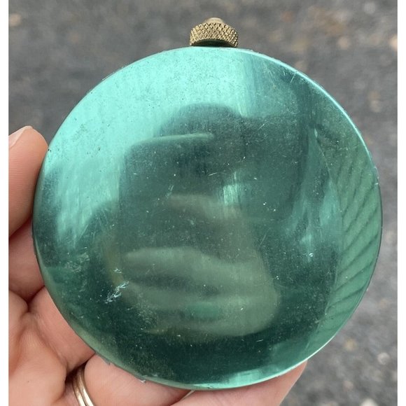 2 3/4" Reflective Blue Green Teal CLOCK PARTS Pendulum Bob 20th C. VINTAGE - Picture 1 of 9
